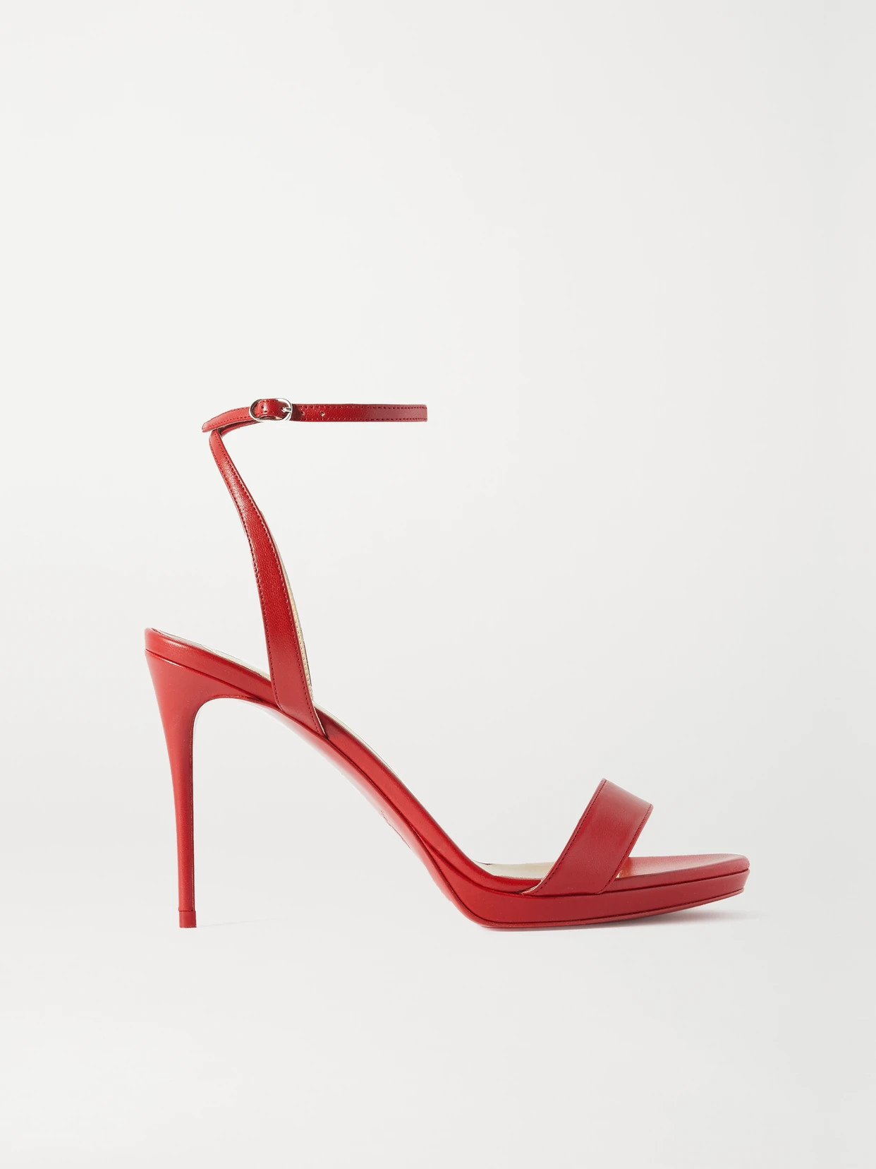 Christian Louboutin - Loubi Queen 100 Leather Sandals - Red | NET-A-PORTER (US)