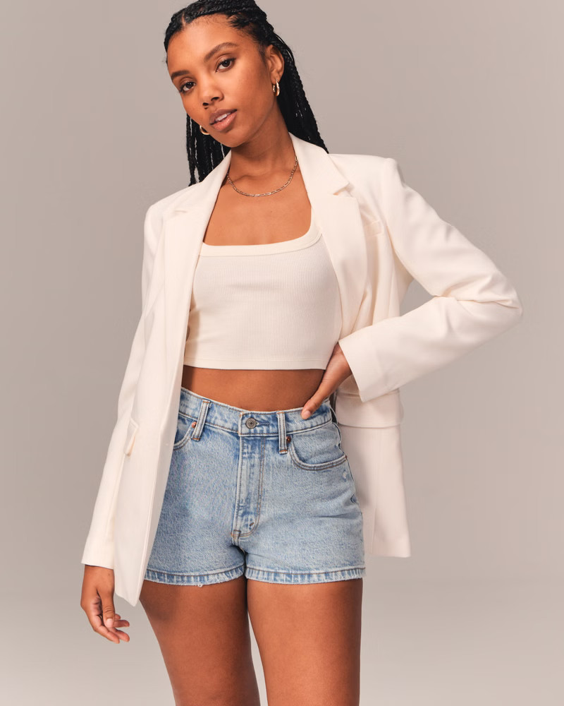 Curve Love High Rise Mom Shorts | Abercrombie & Fitch (US)