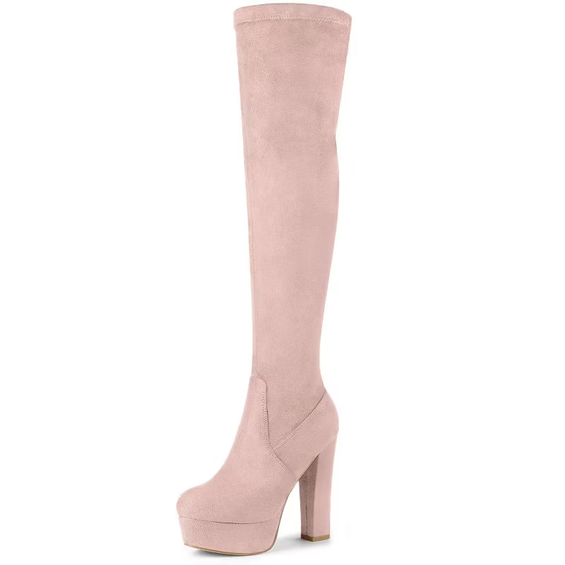 Allegra K Women's Platform Block Heel over Knee High Boots | Target