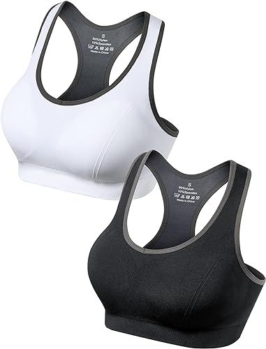 GXXGE Padded Racerback Sports Bras for Women High Impact Workout Yoga Gym Activewear Fitness Bra | Amazon (US)
