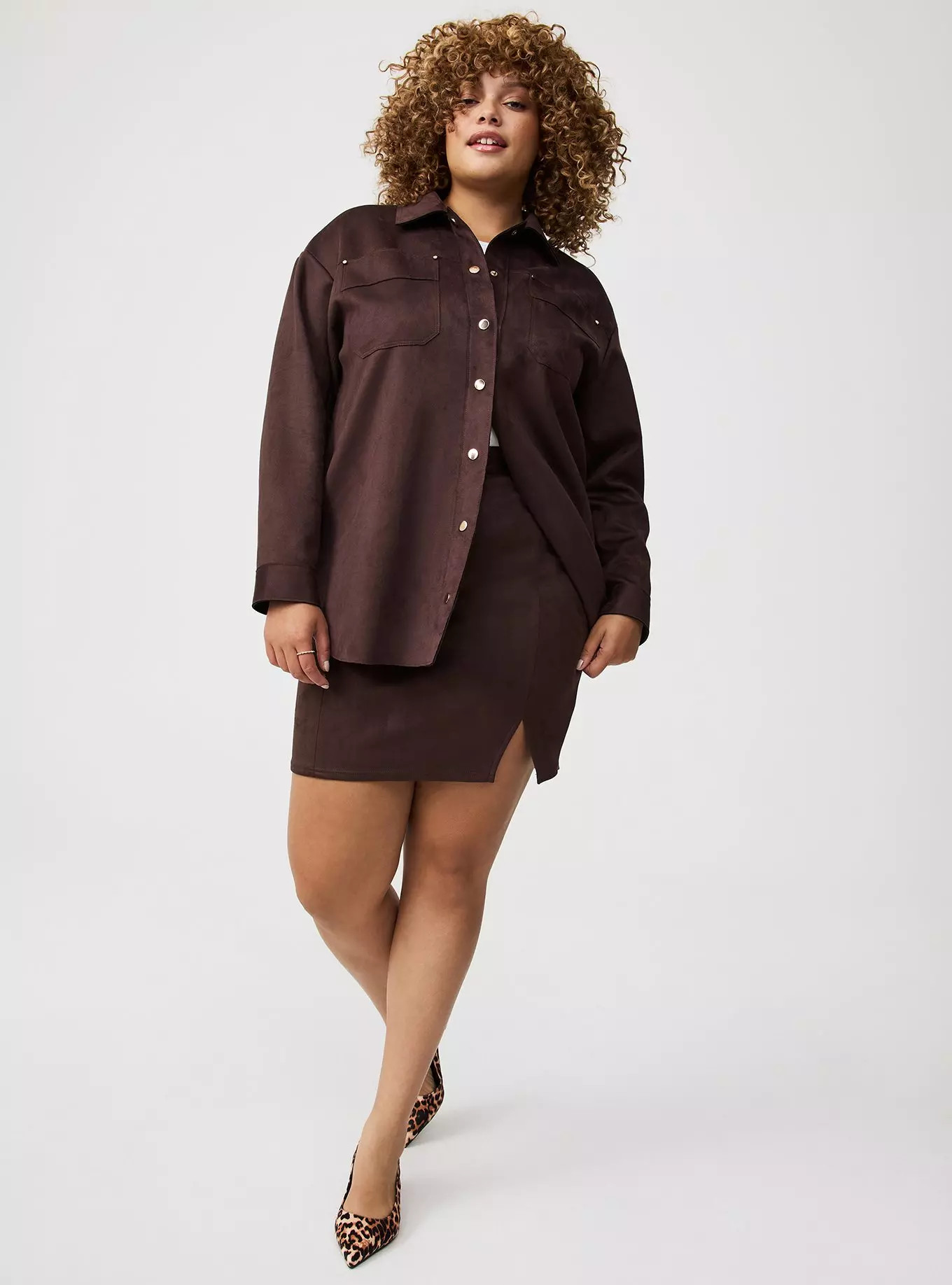 Faux Suede Side Slit Mini Skirt | Torrid (US & Canada)