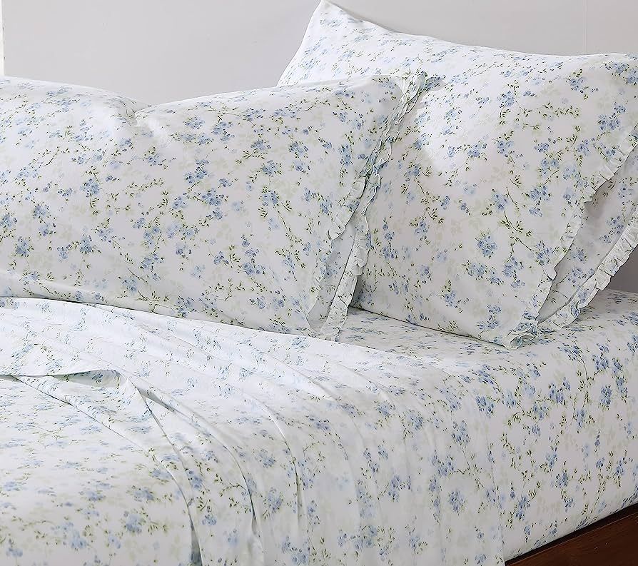 Shabby Chic® - King Sheets, Soft & Breathable Organic Cotton Bedding Set, Floral Home Decor with... | Amazon (US)