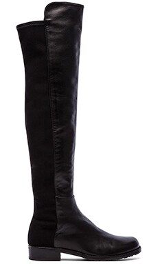 Stuart Weitzman 5050 Stretch Leather Boot in Black from Revolve.com | Revolve Clothing (Global)