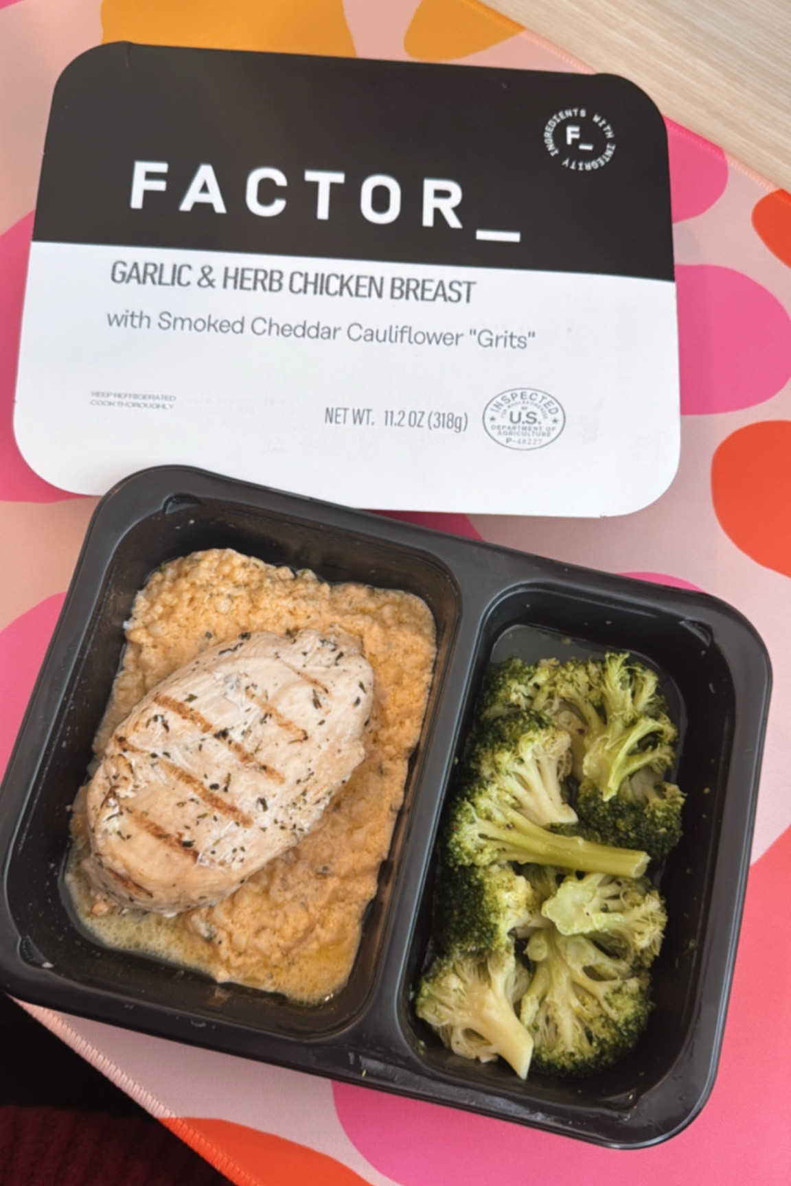 Back with another Factor meal review! 
This time it’s the Garlic & Herb Chicken Breast with Smoked Cheddar Cauliflower ‘Grits’ and Steamed Broccoli—rating this one an 8.5/10. The cauliflower ‘grits’ were the true standout—so creamy and flavorful, I’d honestly order this meal again just for those and the juicy, well-seasoned chicken. The broccoli could’ve used a little more love in the seasoning department, but overall, a solid, satisfying meal! #FactorMeals #EasyEats #MealReview #AbitofchardonneEats

#LTKFitness #LTKFamily #LTKActive