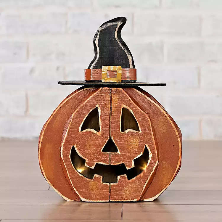 Wooden LED Jack O' Lantern, 16.5 in. | Kirkland's Home