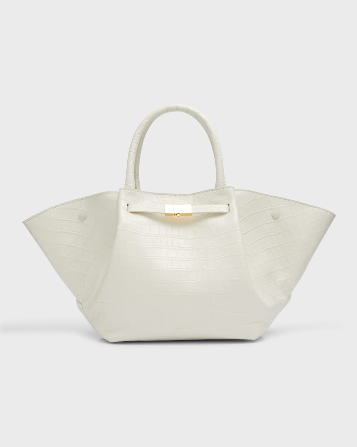 New York Midi Patent Moc-Croc Top-Handle Bag | Neiman Marcus