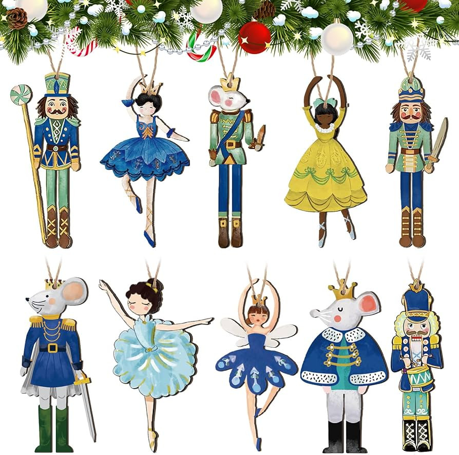 50 Pcs Christmas Nutcracker Wooden Ornaments Christmas Nutcracker Tree Hanging Decoration Mini Gi... | Amazon (US)