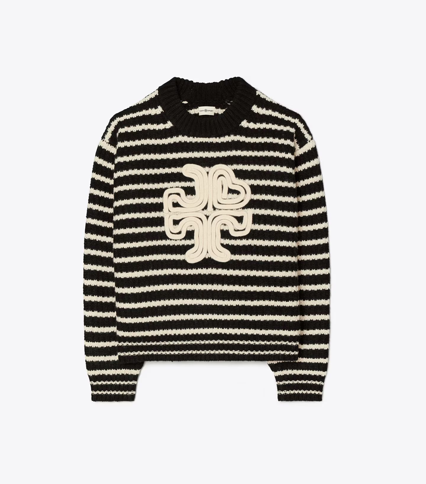 Merino Striped Logo Sweater: Women's Designer Sweaters | Tory Sport | Tory Burch (US)