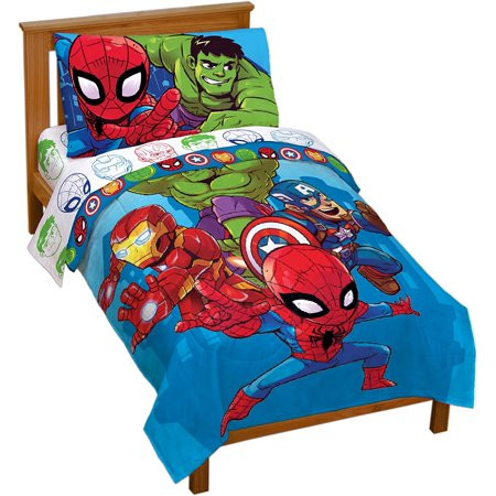 Marvel Super Hero Adventures Avengers Heroes Amigos 4 Piece Toddler Bed Set – Super Soft Microfiber  | Walmart (US)