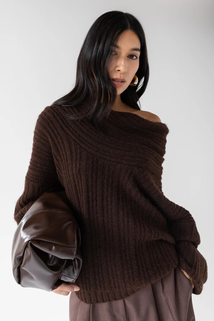 OVERSIZED SLOUCHY OFF THE SHOULDER SWEATER | OAK + FORT