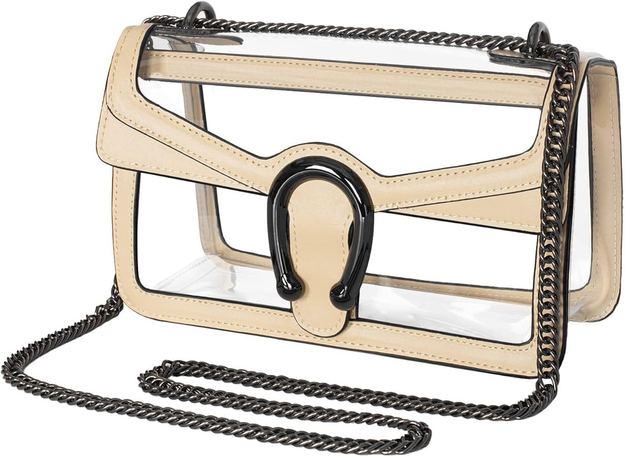 Joryin Women's Stadium Approved Crossbody Bag for Women, Small Clear Bag Shoudler Purse with Chai... | Amazon (US)