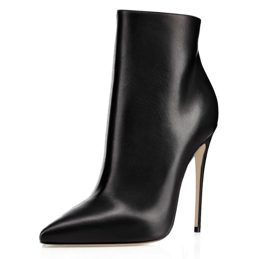 COLETER Women's Black Ankle Boots Closed Pointed Toe Stilettos Autumn Dress Booties | Amazon (US)