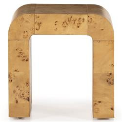 Cynthia Rustic Lodge Brown Burl Wood Square End Table | Kathy Kuo Home