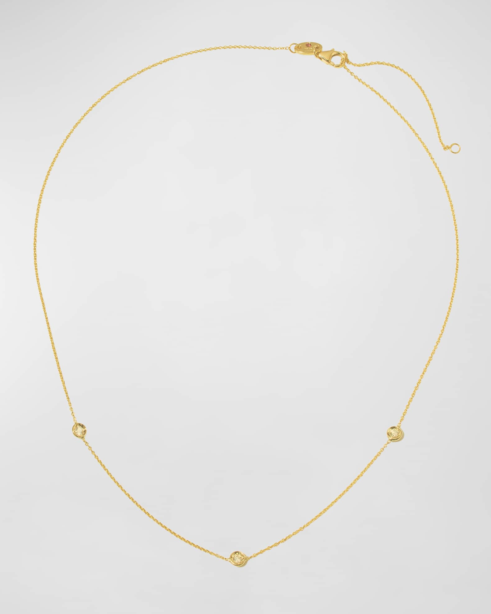18k White & Yellow Gold 3-Diamond Necklace | Neiman Marcus