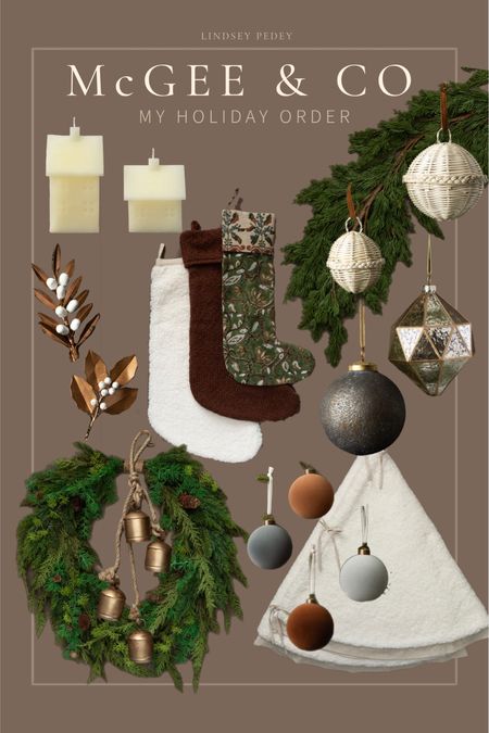What I ordered from McGee & Co. holiday collection. Use code LINDSEYP10 for 10% your order. 

Holiday, christmas, stockings, garland, cedar, candles, home decor, holiday decor, Christmas decor, bells, ornaments, tree skirt, velvet, woven, wreath, studio McGee 

#LTKSeasonal #LTKHoliday #LTKhome