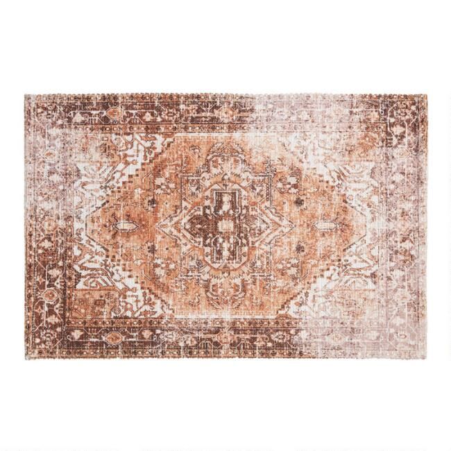 Hazel Brown Persian Rug Print Bath Mat | World Market