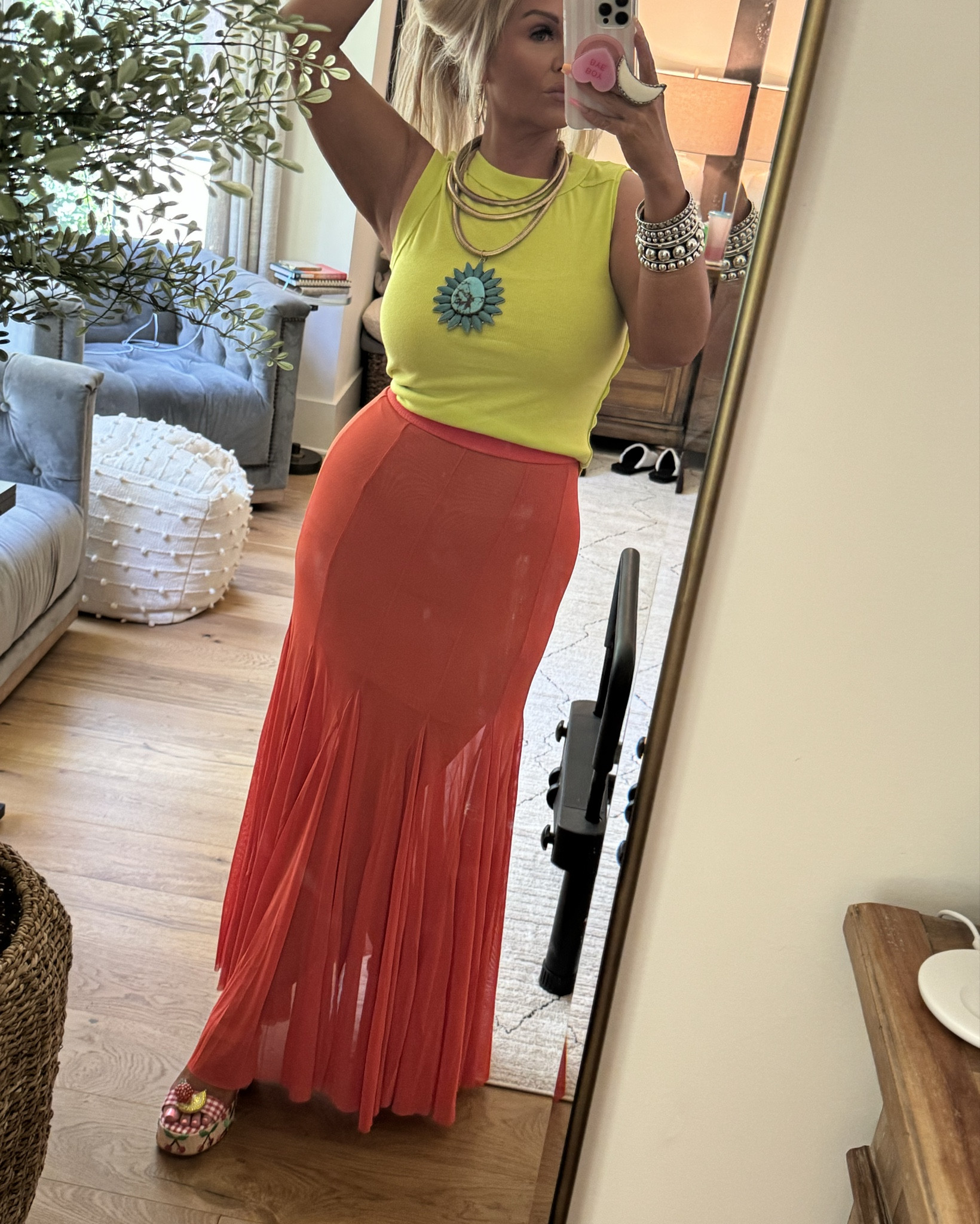 Free People mesh maxi slip skirt is everything that our summer dreams are made of! So many different ways to style this, layered up or just with the tank and some funky little wedges! I used a seamless slip and it has the perfect coverage💕 you can size down 

#LTKStyleTip #LTKShoeCrush #LTKSummerSales