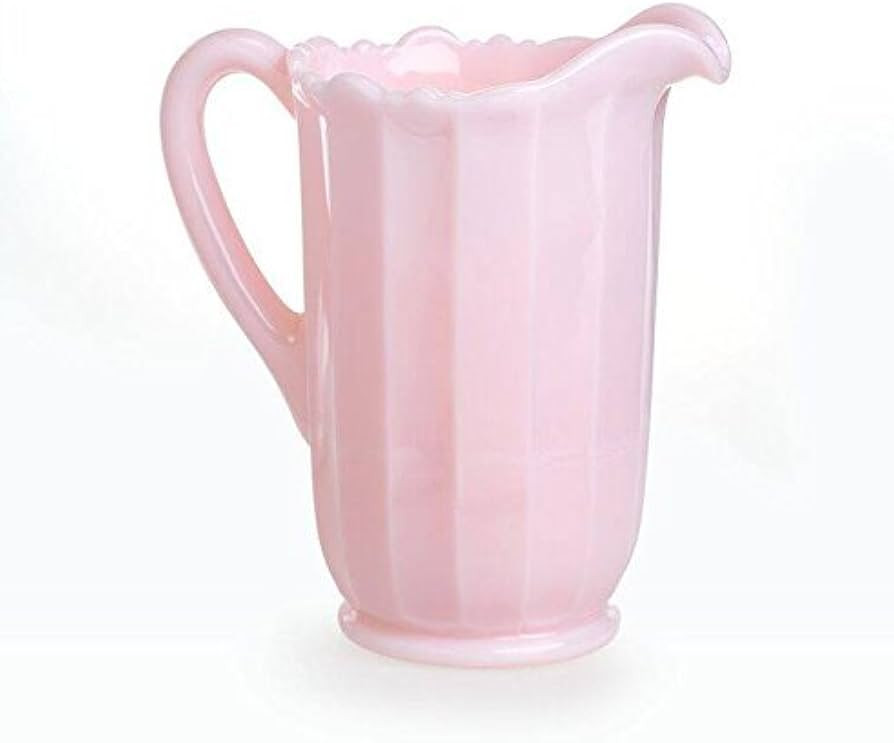 Pink Milk Glass Tall Paneled Pitcher With Handle | Amazon (US)