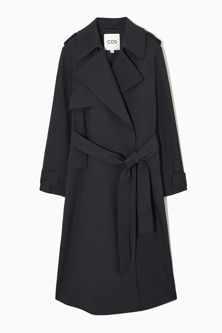 DOUBLE-BREASTED TRENCH COAT - Navy - COS | COS UK
