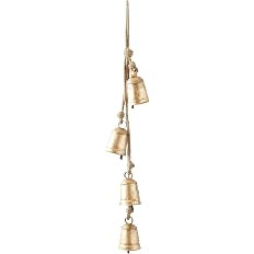 Deco 79 Metal Handmade Tibetan Inspired Decorative Cow Bells with 4 Bells on Jute Hanging Rope, 4... | Amazon (US)