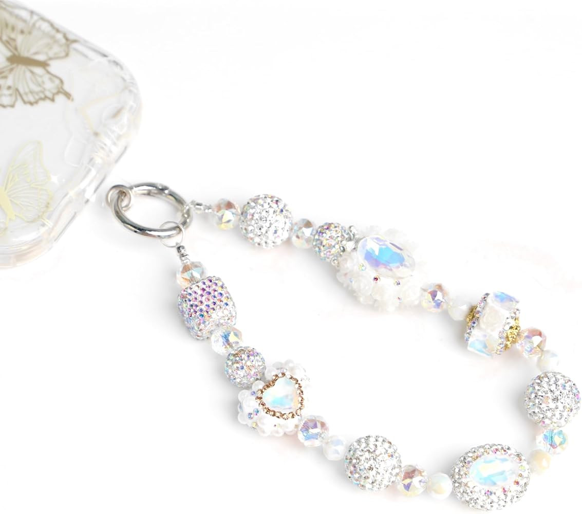 HuedBeads Phone Charm with Beads & Crystals - Detachable Phone Wrist Strap, Anti-loss cell phone ... | Amazon (US)
