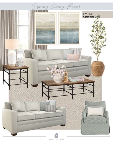 Spring living room with a coastal meets traditional meets farmhouse style 

#LTKSeasonal #LTKhome