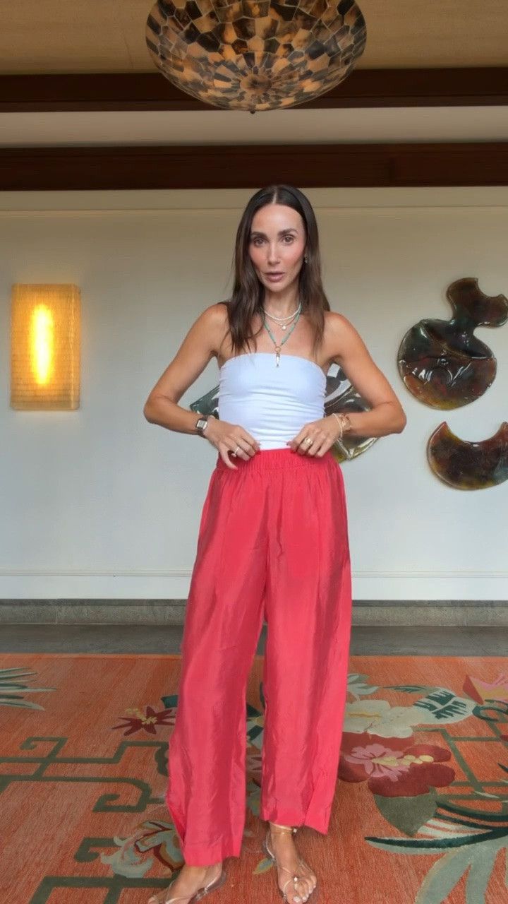 Athleta sale, 20%-40% off + extra 10% off. I'm wearing size XS in both.

Summer vacation outfit, tropical vacation style, beach dinner outfit, resort wear look, colorful summer outfit, vacation outfit, resort wear, beach style, summer fashion, wide leg pants

#LTKSaleAlert