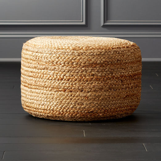Braided Natural Jute Pouf + Reviews | CB2 | CB2