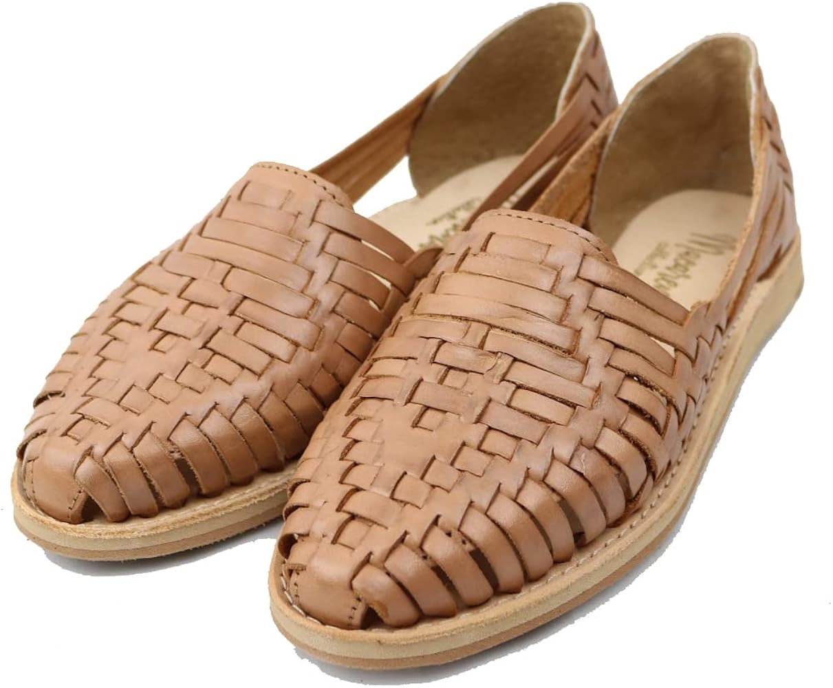 Macarena Collection Sandals women Huarache Sandal Colorful Leather Mexican Style Color Tan 4150 | Amazon (US)