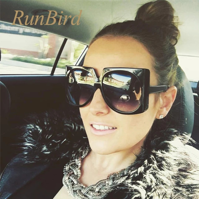 RunBird Brand Design 2018 Luxury Square Oversized Sunglasses Women Ladies Big Sun Glasses Female ... | AliExpress (US)