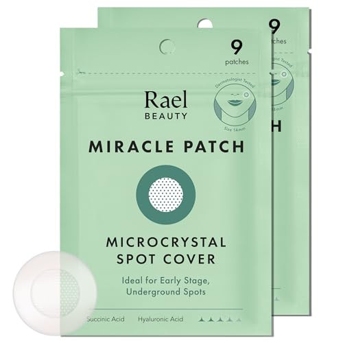 Rael Pimple Patches, Miracle Microcrystal Spot Cover - Hydrocolloid Acne Patch with Tea Tree Oil, Early Stage Zits and Blemish, Korean Skin Care, Vegan, Cruelty Free (18 Count) | Amazon (US)