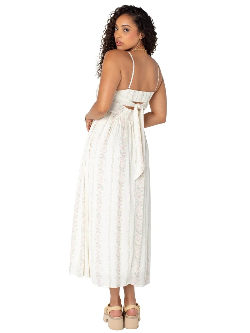 Bridgerton Celebrity Pink Women's Tie Back Midi Dress, Sizes XS-XXXL | Walmart (US)