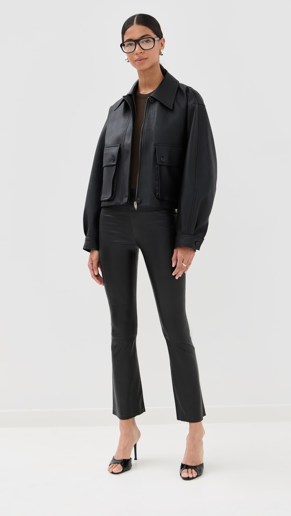 High Waist Leather Ankle Flare Leggings | Shopbop