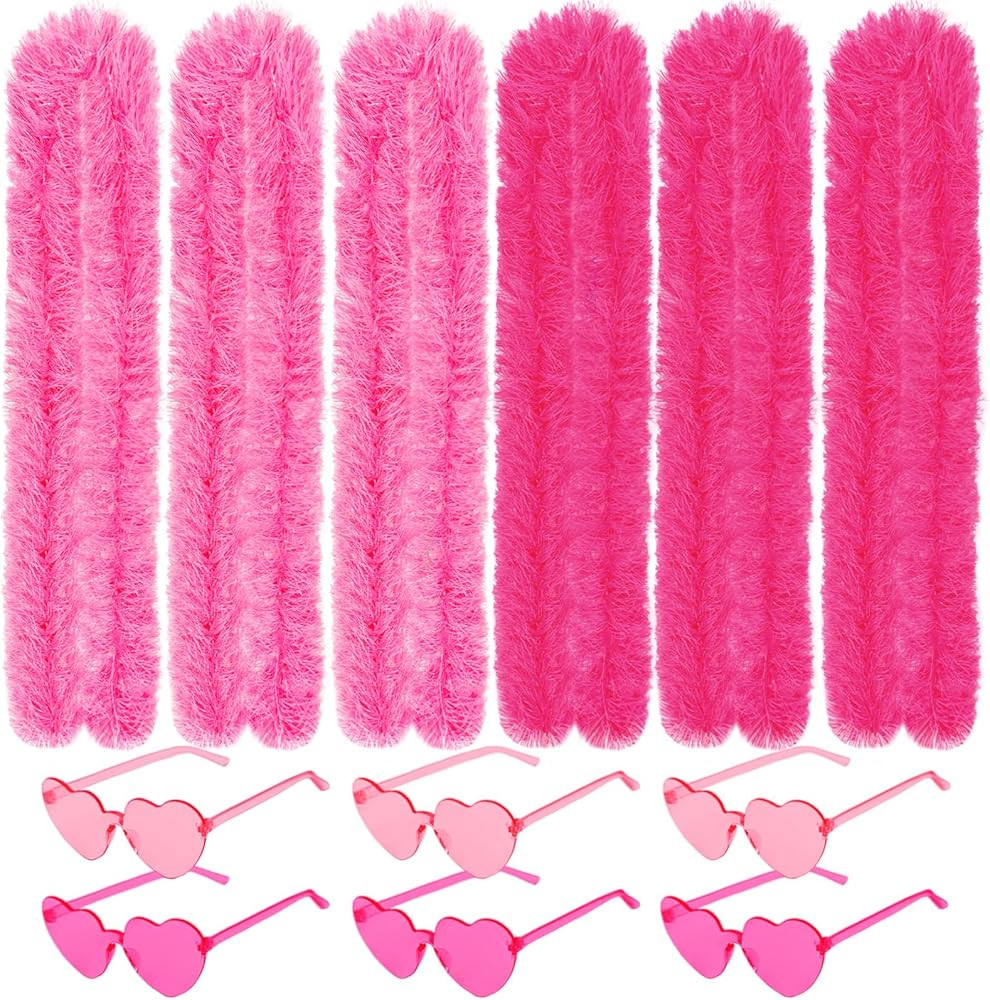 🎉12 Pcs Feather Boas Party Pack with Heart Sunglasses – Celebrate in Color and Style：Make ... | Amazon (US)