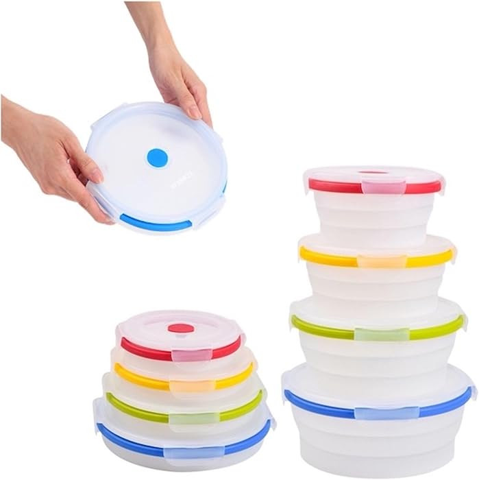 ECOBERI Collapsible Silicone Food Storage Containers, BPA Free, Microwave, Freezer and Dishwasher... | Amazon (US)