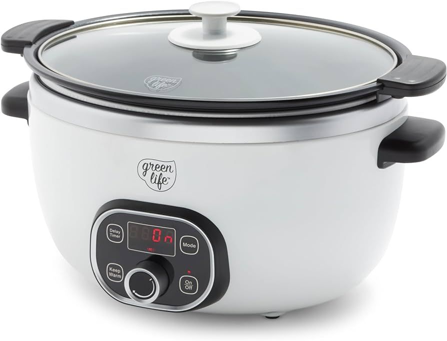 GreenLife Cook Duo Healthy Ceramic Nonstick Programmable 6 Quart Family-Sized Slow Cooker, PFAS-F... | Amazon (US)