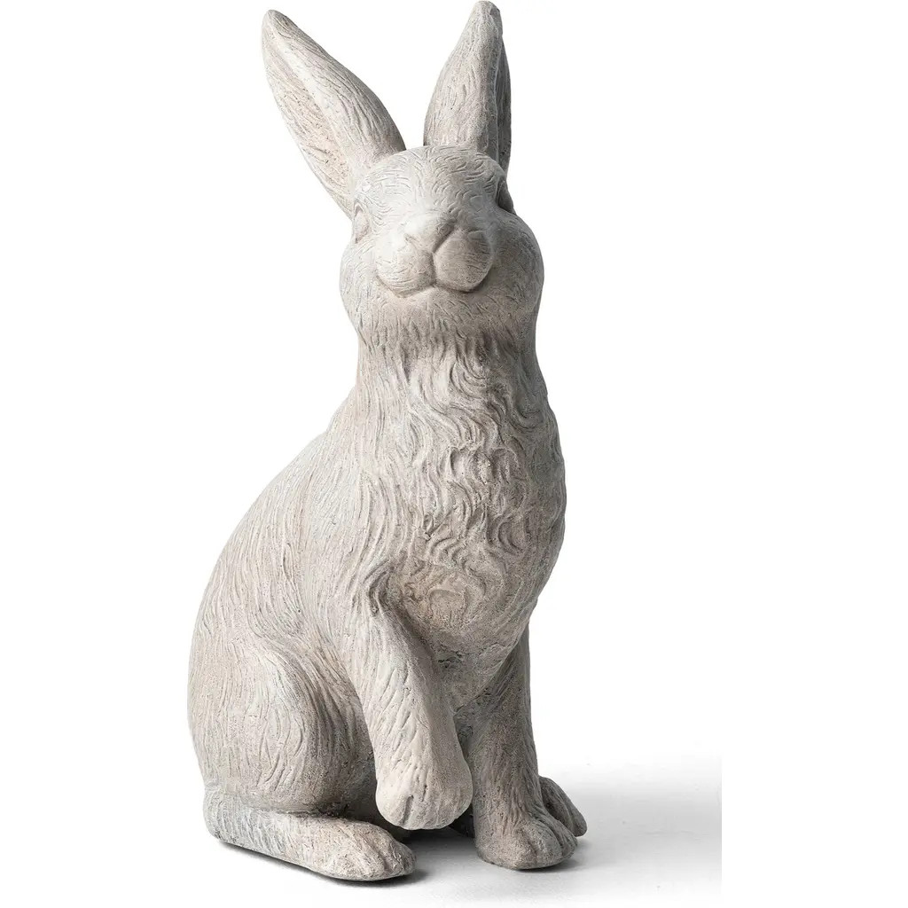 Glitzhome 18"H MGO Sitting Rabbit Garden Statue in White at Nordstrom, Size Medium | Nordstrom
