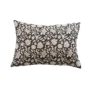 Estelle Dark Brown Floral Pillow Cover | Danielle Oakey Interiors INC