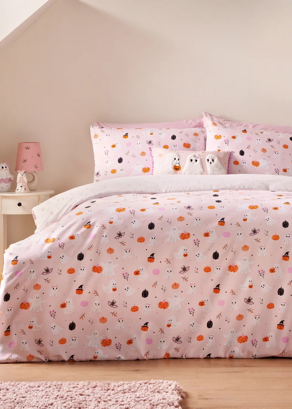 Pink Ghost Duvet Set | Matalan (UK)