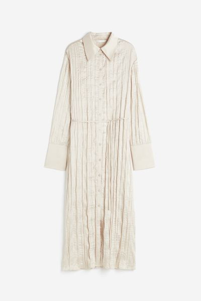 Tie-belt Shirt Dress - Light beige - Ladies | H&M US | H&M (US + CA)