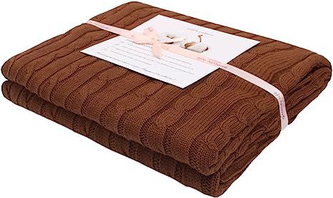 Adory Sweety 100% Cotton Decorative Knit Cable Throw Blanket Super Soft Warm for Couch Chairs Bea... | Amazon (US)