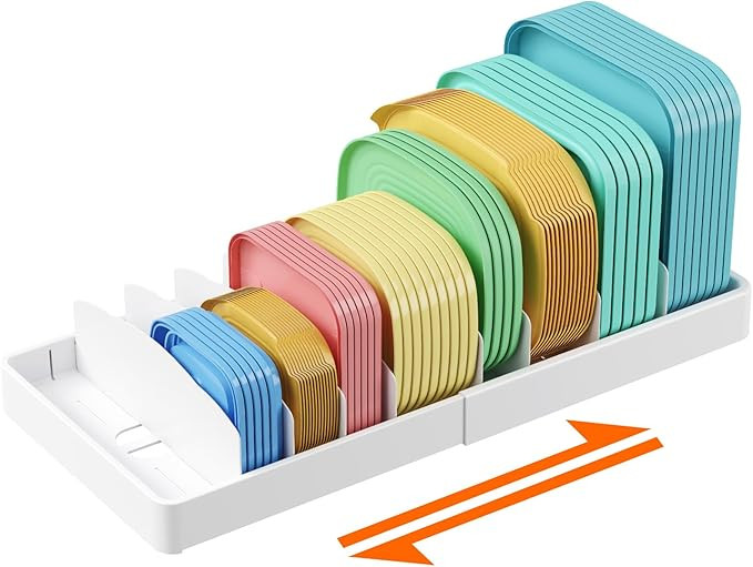Lifewit Lid Organizers for Cabinet Adjustable, Extra Large 13-24" Food Storage Container Lid Divi... | Amazon (US)