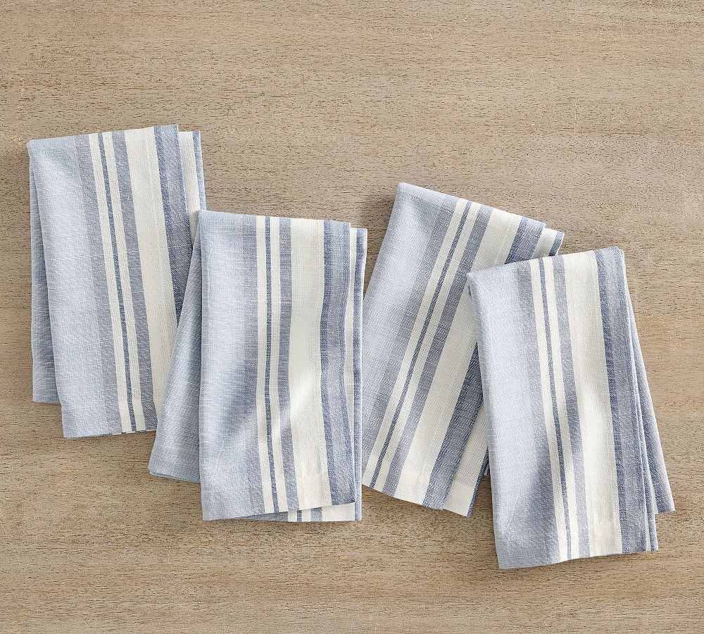 Kravet Meadow Stripe Cotton/Linen Napkins - Set of 4 | Pottery Barn (US)