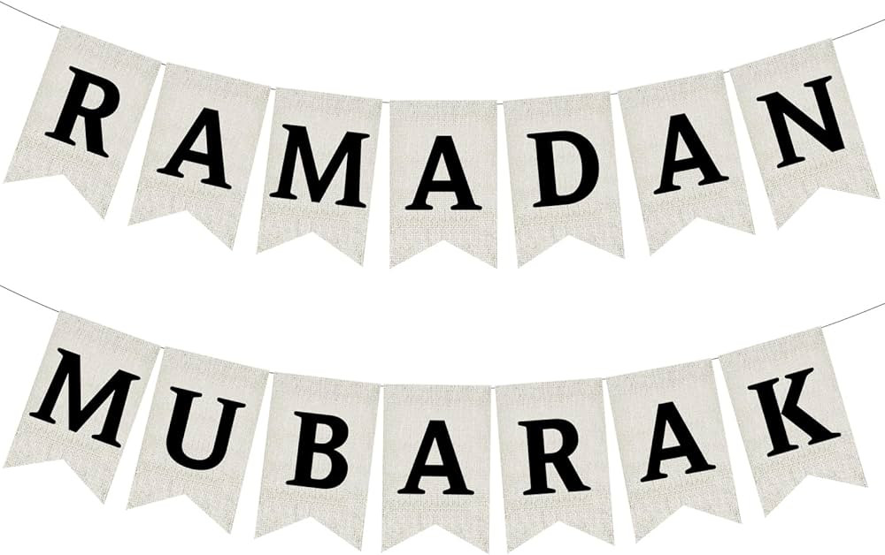 Burlap Ramadan Mubarak Banner, Rustic Eid Mubarak Decorations, Ramadan Party Decorations, Eid Par... | Amazon (US)