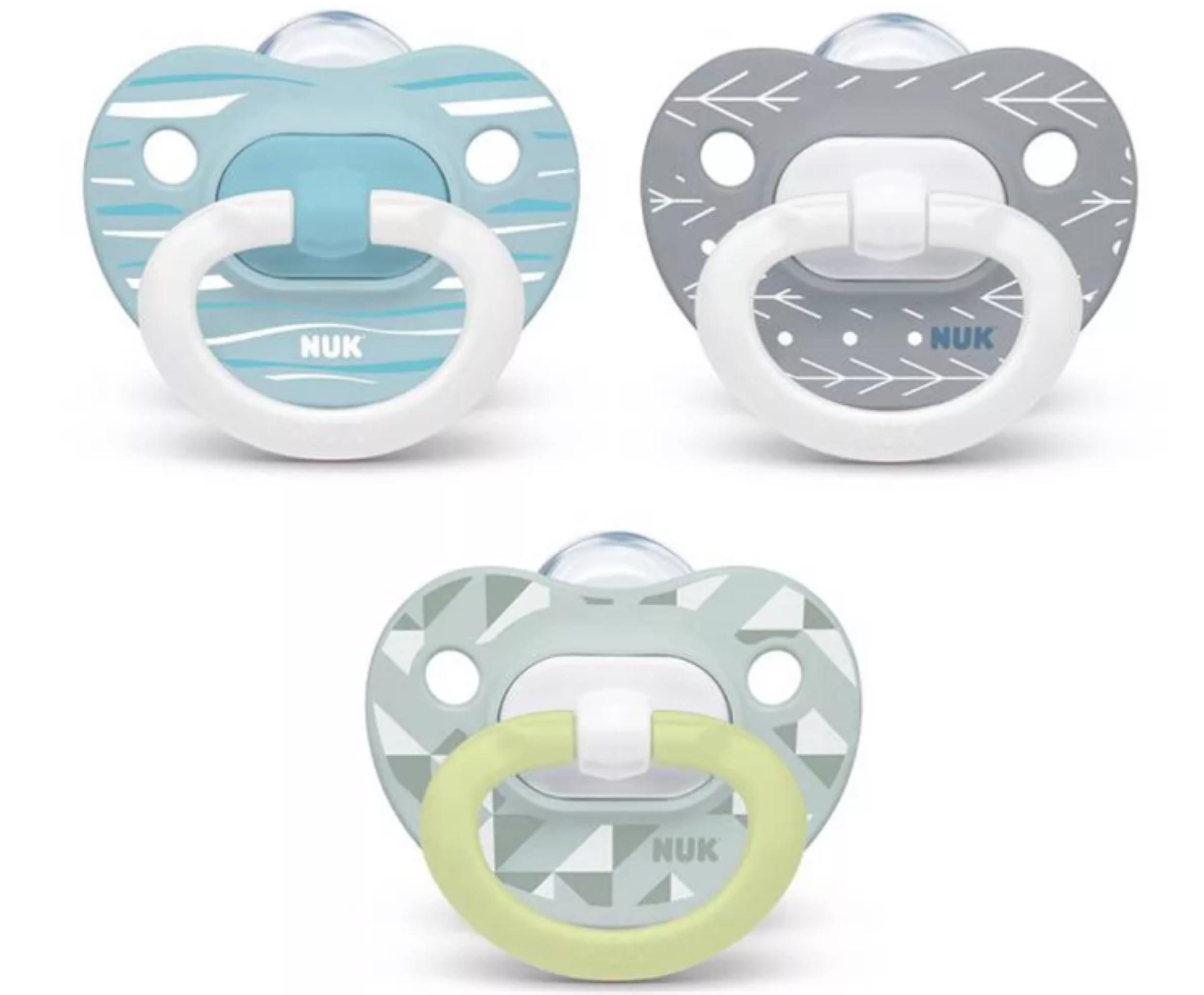 Nuk, Orthodontic Pacifier Neutral, Glows in The Dark, 18-36 Month Value Pack, 3 Count | Amazon (US)