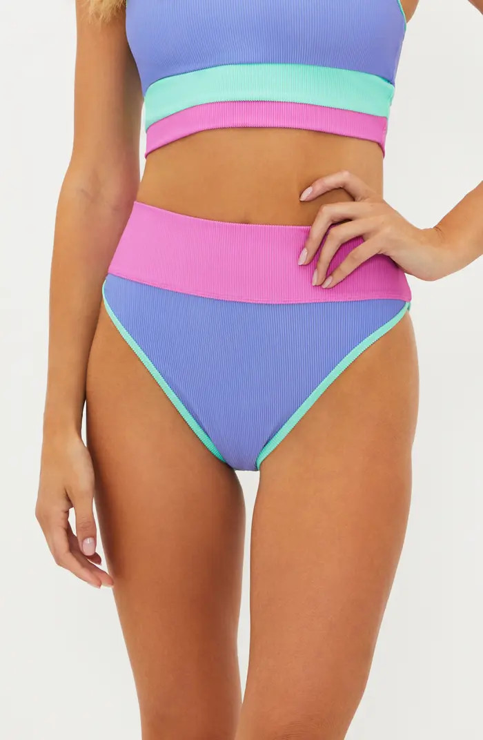 Emmy Colorblock High Waist Bikini Bottoms | Nordstrom