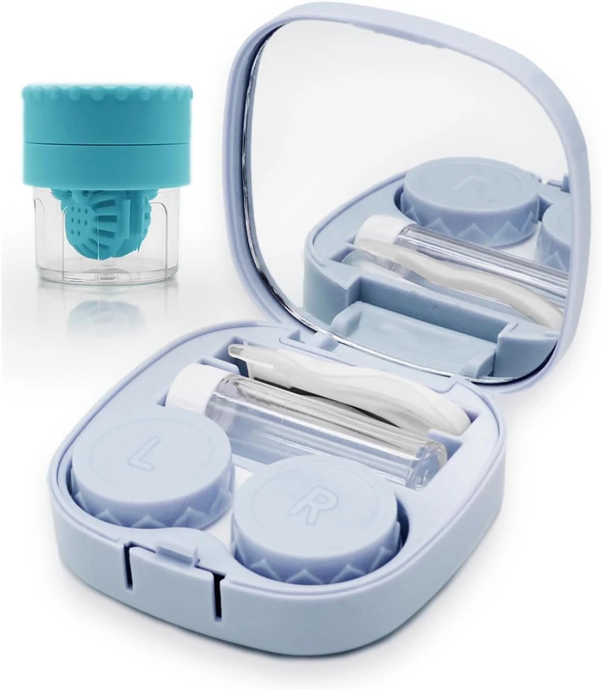 Contact Lens Case with Cleaner Washer, Travel Size Cute Colored Contact Lenses Applicator Removal... | Walmart (US)