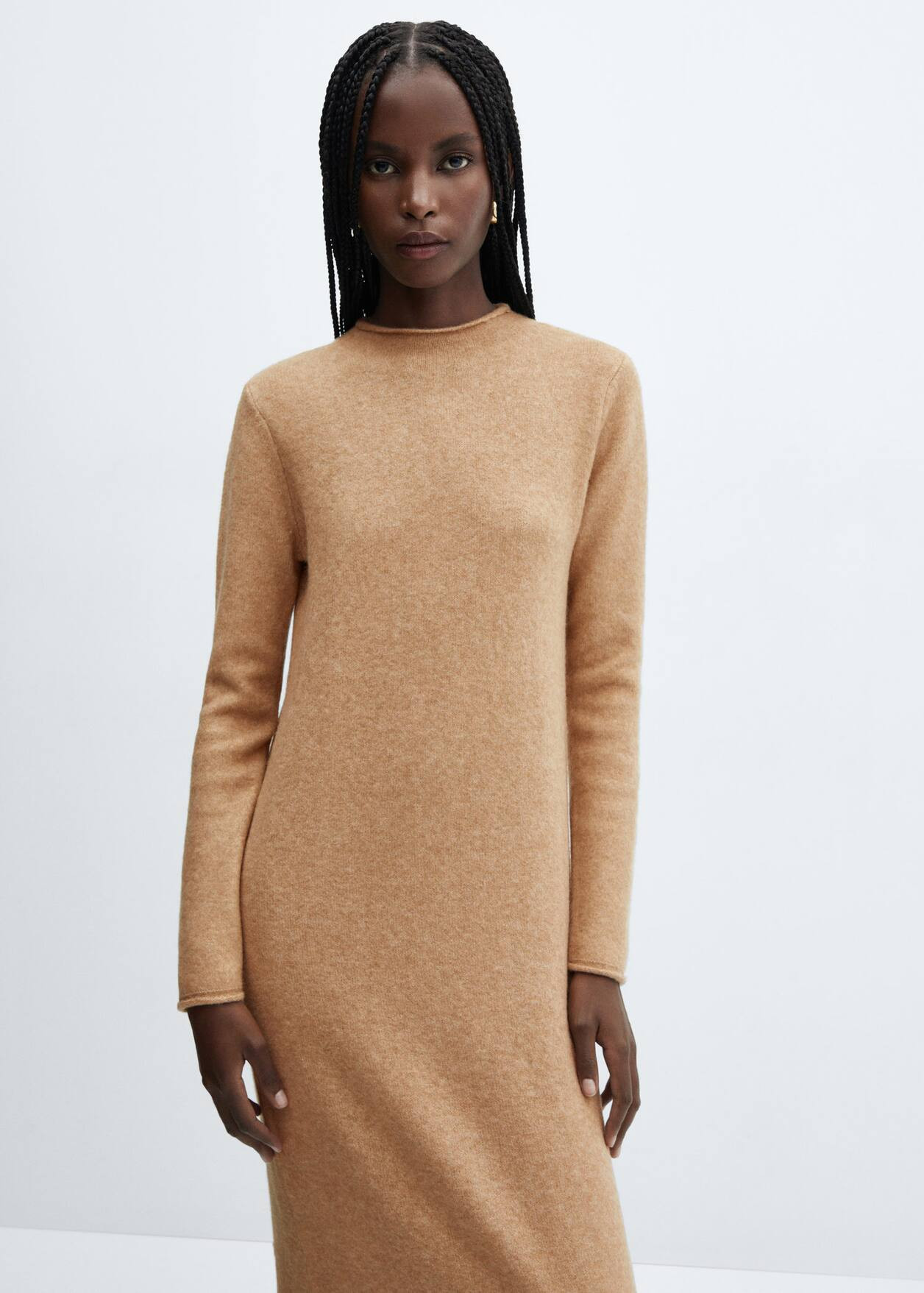 Knitted Perkins neck dress | MANGO (US)