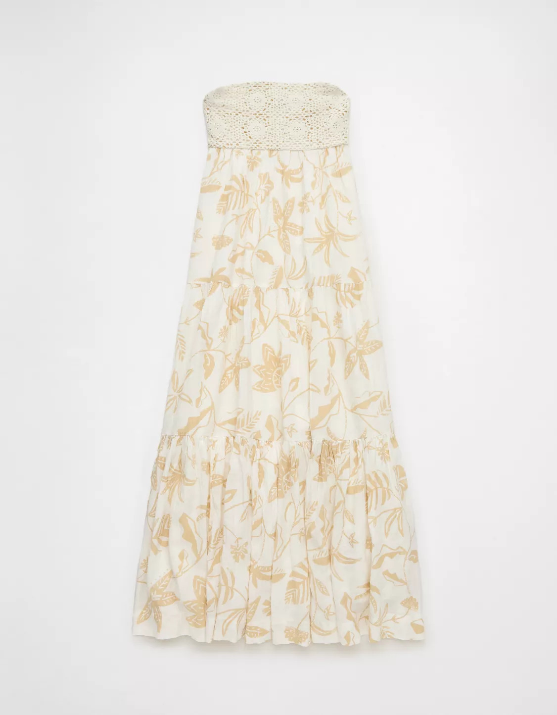 AE Strapless Crochet Babydoll Maxi Dress | American Eagle Outfitters (US & CA)