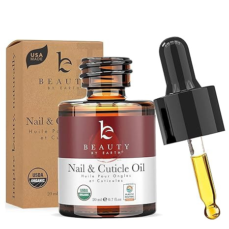 Organic Nail and Cuticle Oil - USA Made Nail Oil for Growth & Strength with Jojoba Oil and Vitami... | Amazon (US)